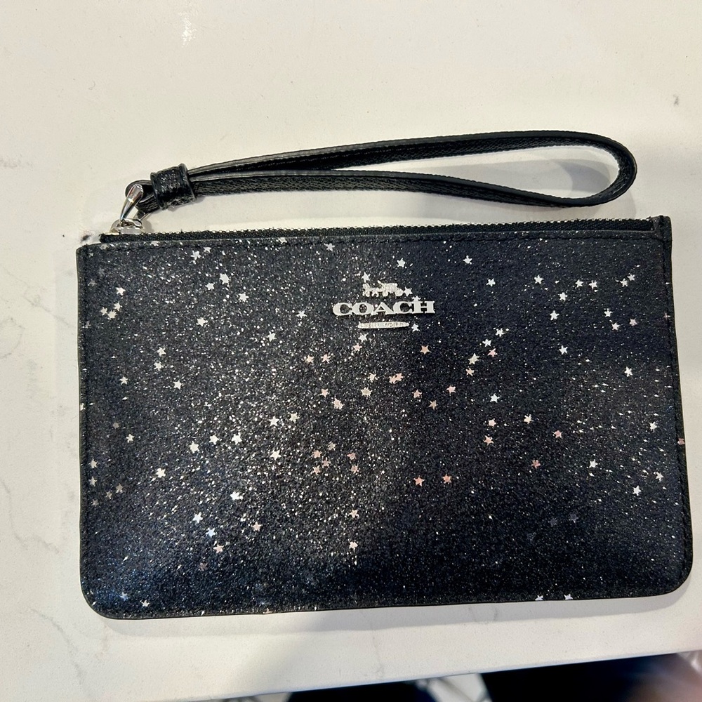 Coach Black Starry Wristlet